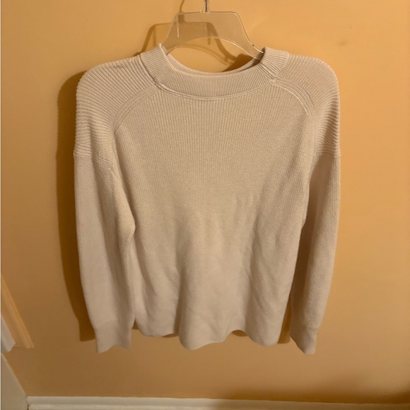 Lululemon Merino Wool-Blend Ribbed Crewneck Sweater in White Opal - Picture 6 of 7